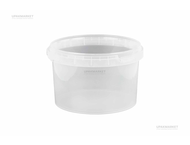 Ведро/крышка 2,2л прозрачное /180мм/ ВЗЛП (70шт.в кор.) — UPAKMARKET