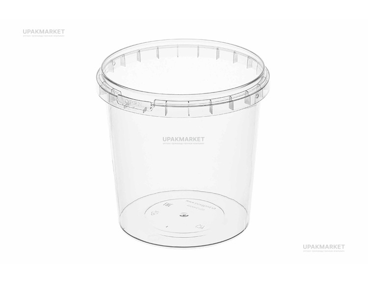 Ведро с ручкой/крышка ВЗЛП 122х95мм 1000мл ПП (150шт/кор) — UPAKMARKET