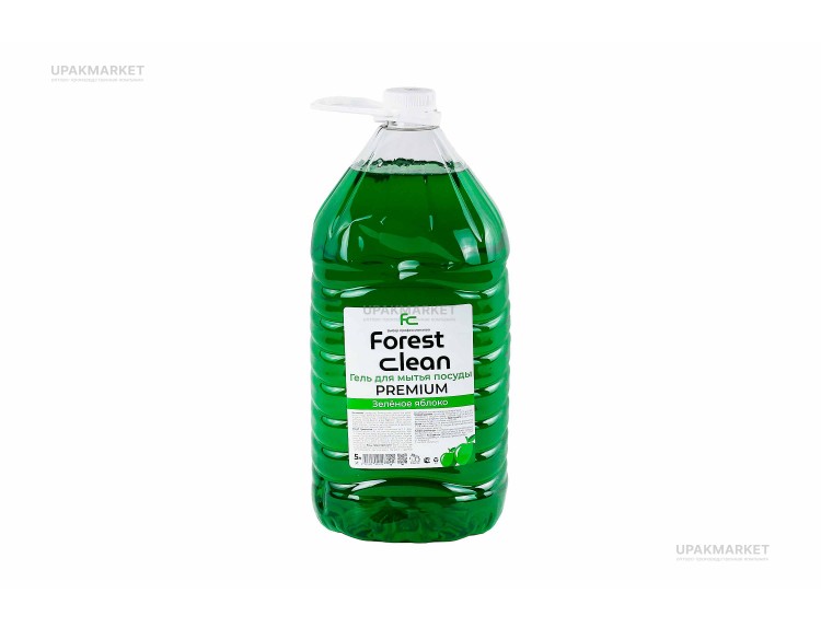 Гель для мытья посуды "Зеленое яблоко" 5л ПЭТ Forest Clean — UPAKMARKET