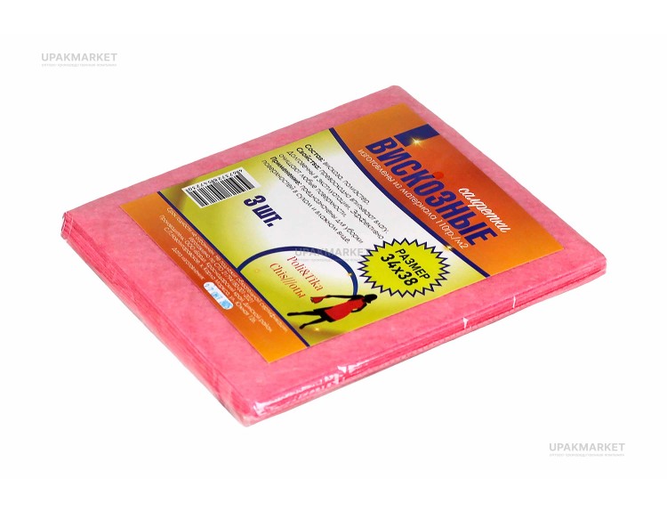 Салфетка из вискозы 34х38 "Хозяюшка в доме" 3шт — UPAKMARKET