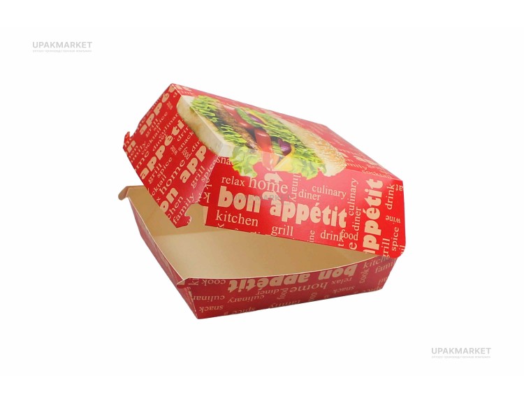 Фастфуд короб гамбургер М 102х102х65 Bon appetit — UPAKMARKET
