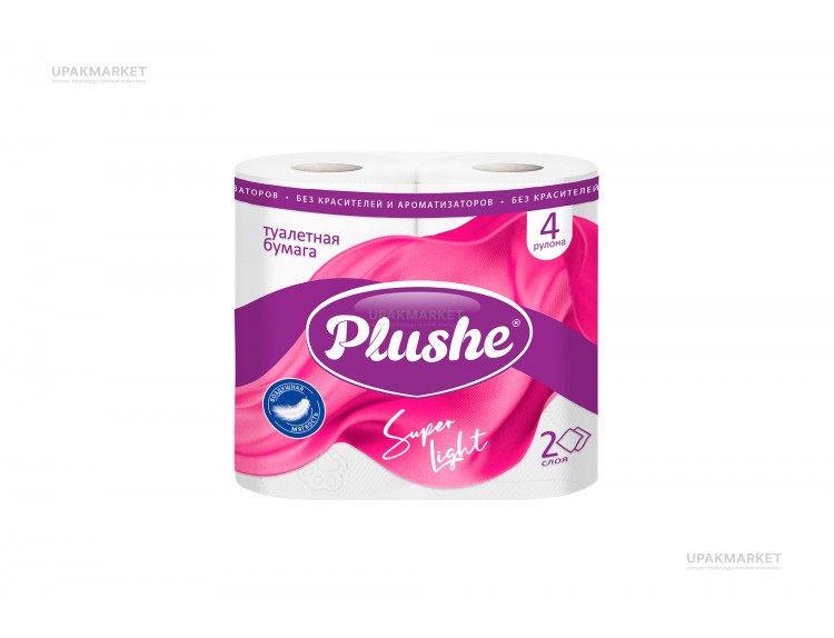 Туалетная бумага PLUSHE Super Light/Супер Формат 2х сл. 15м (4 рулона в упаковке) — UPAKMARKET