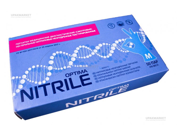 Перчатки нитриловые неопудр.смотр. MEDIOK M /20х100шт/ (20) голубые — UPAKMARKET