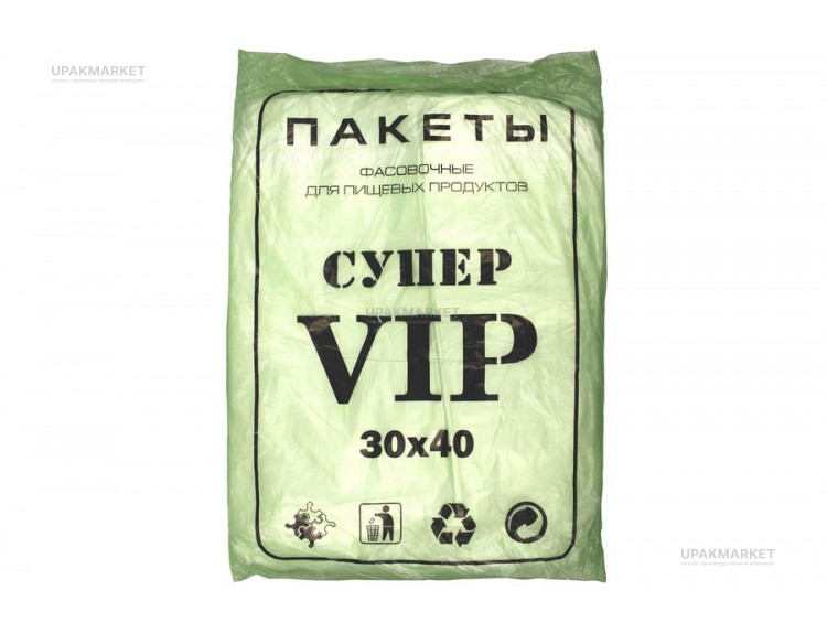 Пакет фасовочный пласт 30х40 ВИП Шаповалов 1,9гр — UPAKMARKET