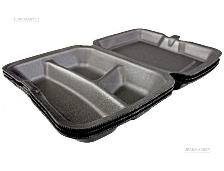 Ланч бокс LB-MAX-3 ЧЕРНЫЙ /255х190х70/ Мегапласт — UPAKMARKET