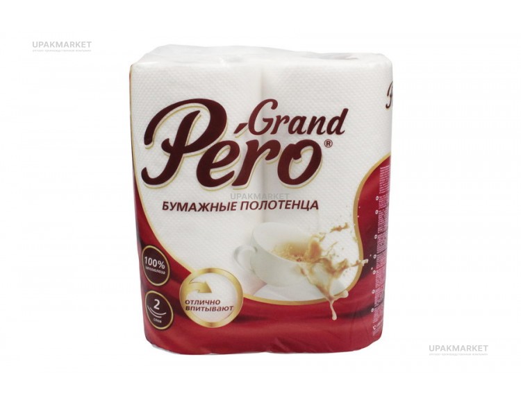 Полотенца бумажные 2-х слойные 11 метров CRAND PERO, 2 рулона — UPAKMARKET