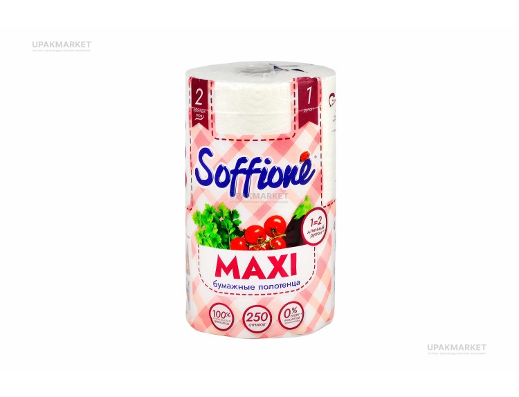 Полотенца бумажные 2-х слойные Maхi V2 Белые 27,5 м (18 шт) SOFFIONE — UPAKMARKET