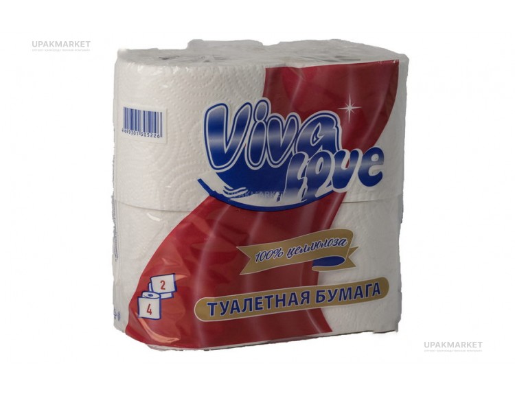 Туалетная бумага VIVA LOVE 2х сл. 20м Белое сплошное (14 рулонов в упаковке) — UPAKMARKET