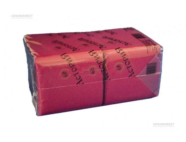 Салфетки 24х24 1 сл. 400л Интенсив бордовые АсториЯ — UPAKMARKET