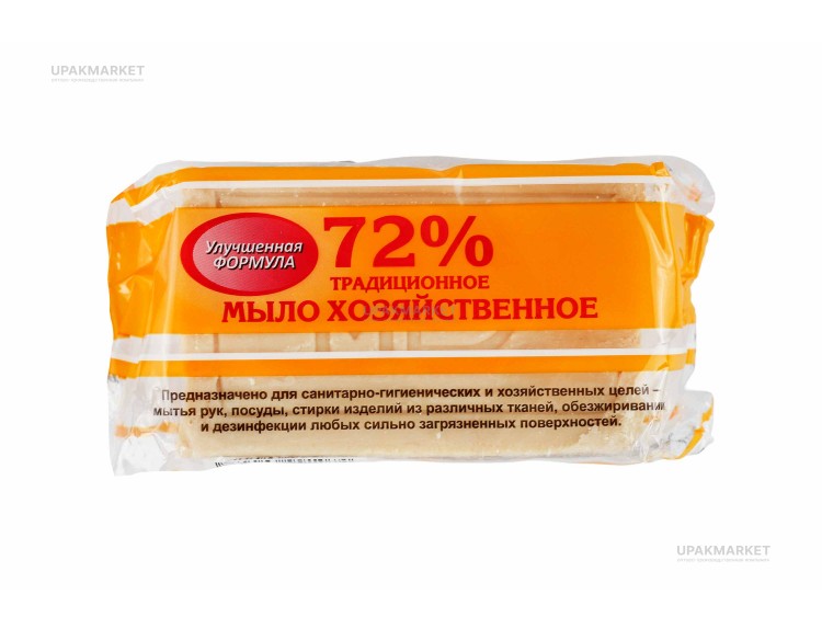 Мыло хозяйственное твердое 72% 200гр в индивидуальной упаковке Меридиан ЧЗ — UPAKMARKET