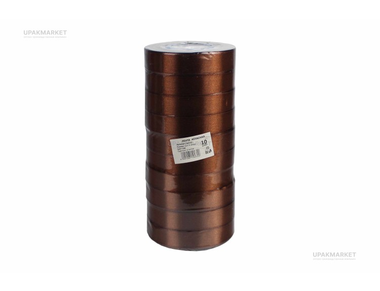 Лента 2 см Атласная Шоколад 22 м (10 бабин) — UPAKMARKET
