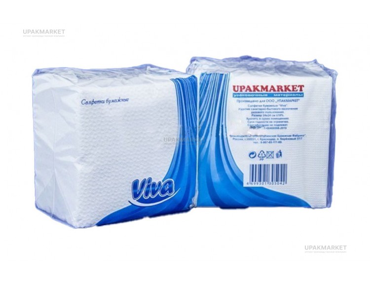 Салфетки 80л белая VIVA — UPAKMARKET