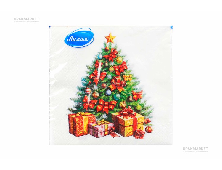 Салфетки 33х33 ЛИЛИЯ, 2-х слойные, 20 листов, Краса — UPAKMARKET