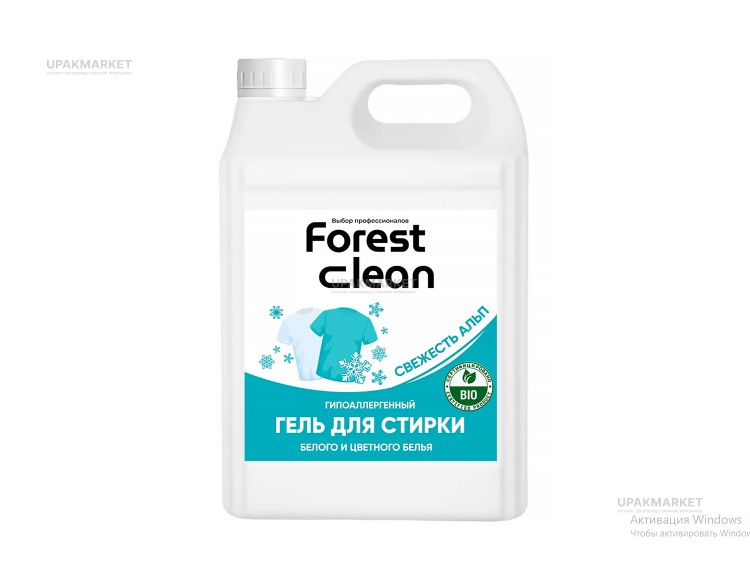 Гель для стирки белого и цветного белья "Свежесть альп" 5л канистра Forest Clean — UPAKMARKET