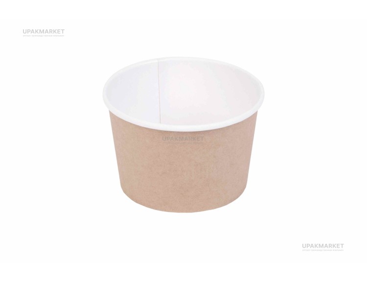 Картонная супница Round Bowl 400 ДНО КРАФТ д100(77)х85мм 440мл OSQ (OCQ, OCIQ, ОСК, ОЭСКЬЮ, ОСИКЬЮ) — UPAKMARKET