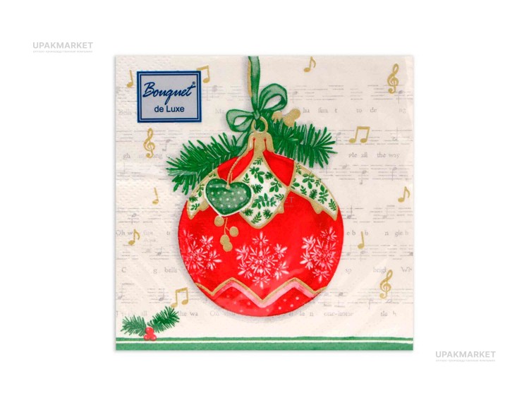 Салфетки НГ 33х33 3х сл. "Музыкальный шар" 20шт Art Bouquet — UPAKMARKET