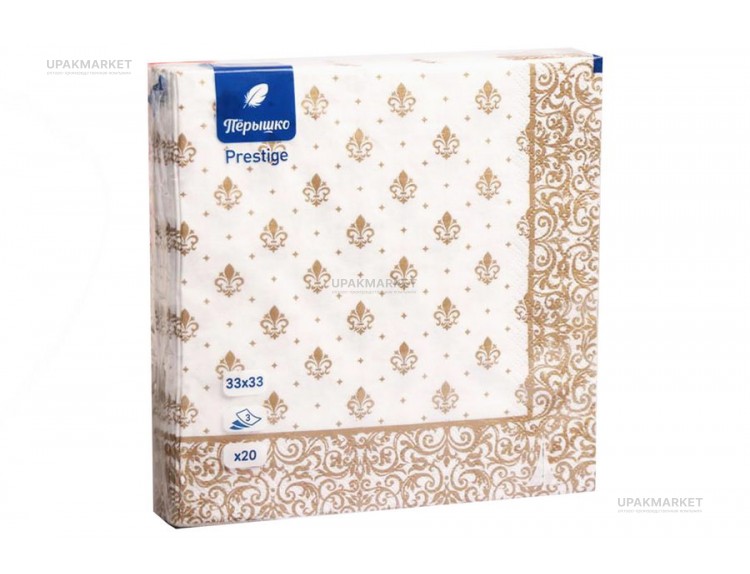 Салфетки 33х33 3-слойные PERO Prestige 20 листов, Маркиз — UPAKMARKET