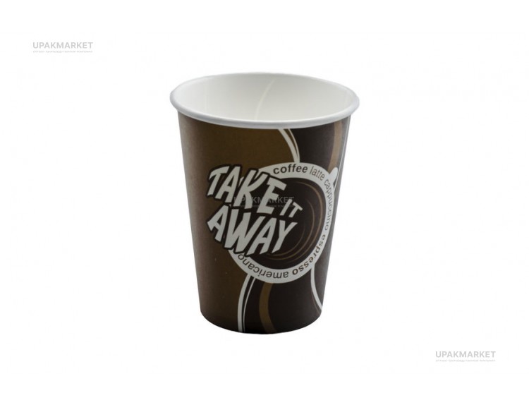 Стакан бумажный 350мл 90мм Кофе take away 50 шт*20 уп (1000 шт) Л-ПАК — UPAKMARKET
