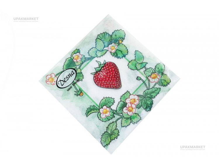 Салфетки 25х25 "Клубника" 1 сл. 40л ДЕСНА — UPAKMARKET