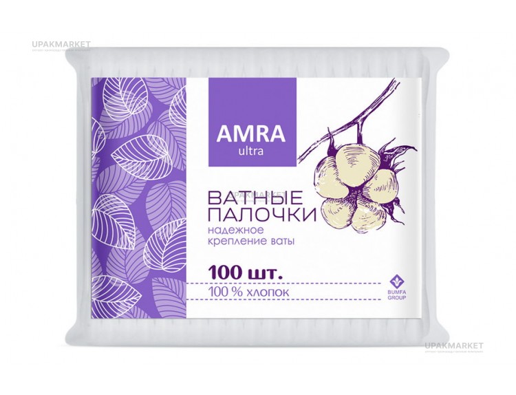Ватные палочки 100шт АМРА Бумфа — UPAKMARKET