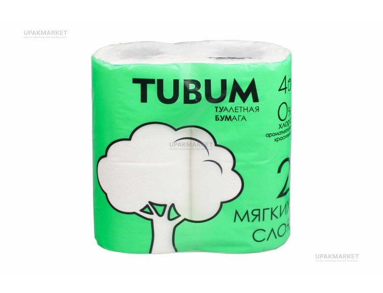 Туалетная бумага TUBUM белая 2-х слойные 17,5м (4рул) (16уп) SOFFIONE — UPAKMARKET