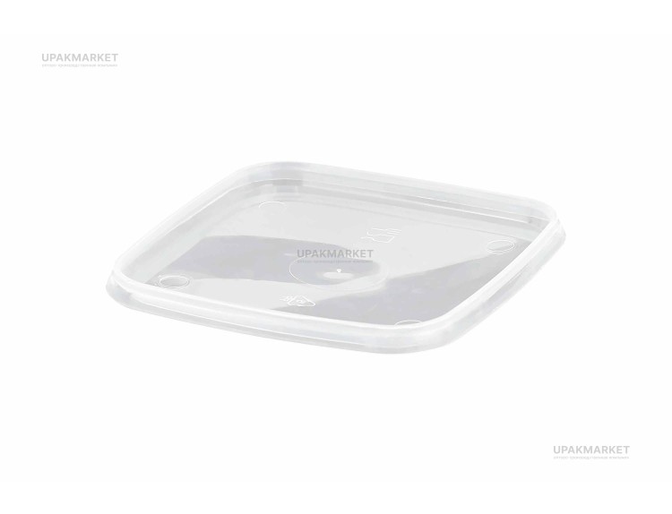 Ведро/крышка 0,5л прозрачное квадратное /131х131х54/ — UPAKMARKET