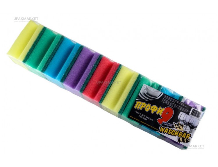 Губка для посуды 85х60х40мм "Профи-9" WASCHBAR — UPAKMARKET