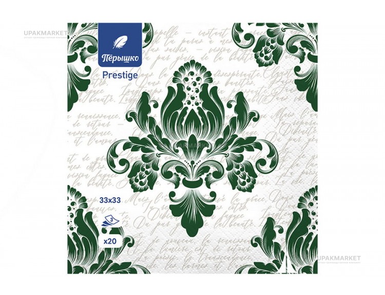 Салфетки 33х33 3-слойн. (PERO Prestige) 20л/12уп Поэма виридиан — UPAKMARKET