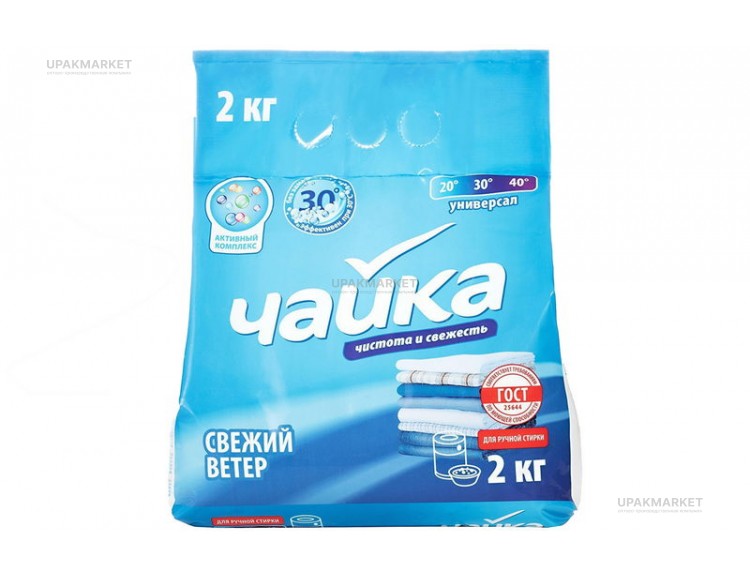 Стиральный порошок ЧАЙКА ручная стирка 2кг Свежий ветер — UPAKMARKET