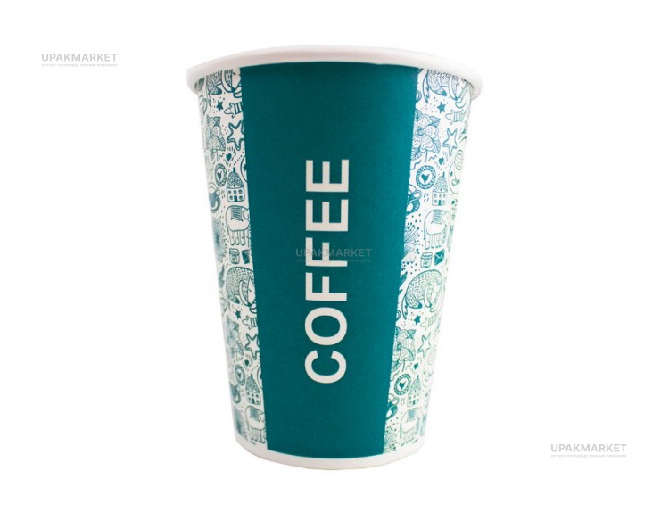 Стакан бумажный 350мл 90мм ГН Кофе Coffee Л-ПАК 50 шт*20 уп (1000шт) — UPAKMARKET