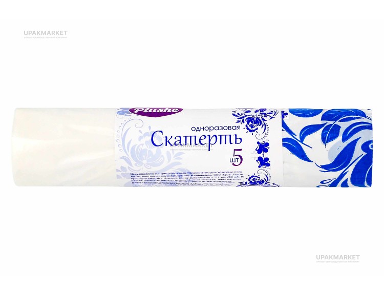 Скатерти 110х180 "Гжель" (в рулоне 5 штук) PLUSHE — UPAKMARKET