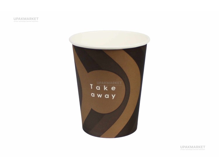 Стакан бумажный 250мл 80мм Кофе take away 50 шт*20уп (1000шт) Л-ПАК — UPAKMARKET