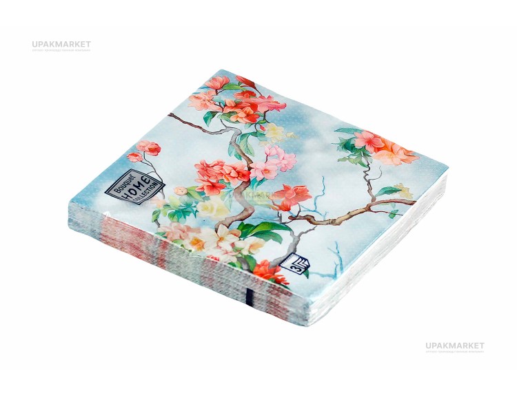 Салфетки 33х33 трехслойные "Весеннее цветение" 20шт Art Bouquet — UPAKMARKET