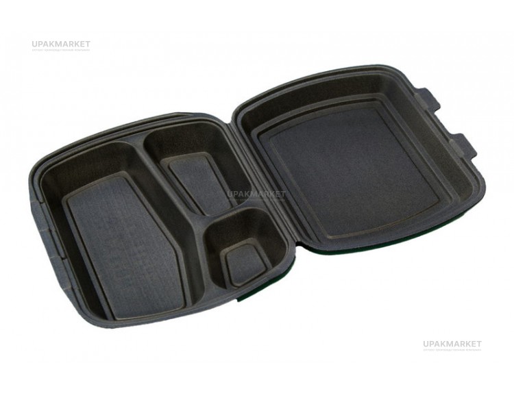 Ланч бокс LBE-3 черный /249х207х61/ Протек — UPAKMARKET