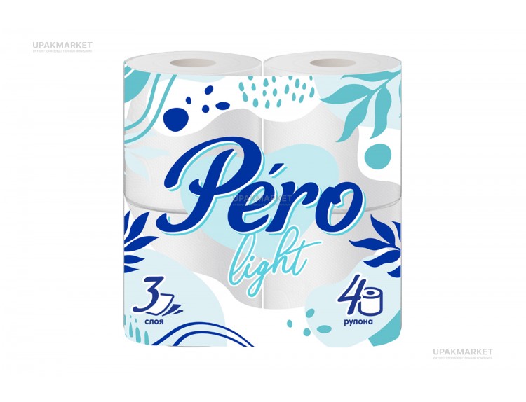 Туалетная бумага PERO Light 3х сл. 14м (4 рулона в упаковке) — UPAKMARKET