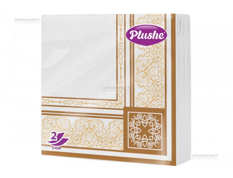 Салфетки 33х33 2-х слойные"Коричневый" 20 листов, PLUSHE Premium Decor — UPAKMARKET
