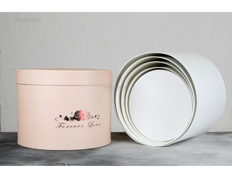 Набор подарочных коробок 1/5шт ЦИЛИНДР БОЛ. FOREVER LOVE С РОЗОЙ — UPAKMARKET