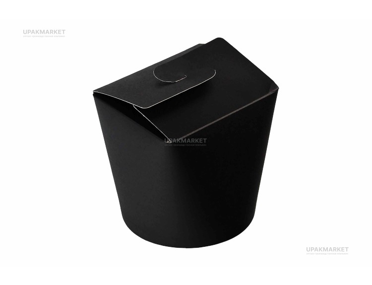 Короб бумажный China Pack 500мл d 98мм h 95мм черный Л-Пак (50шт х 16уп) — UPAKMARKET