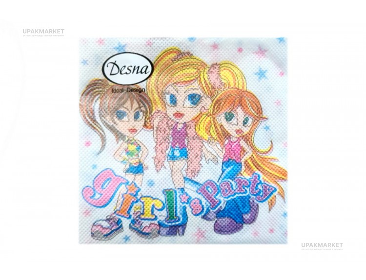 Салфетки 25х25 "Girls party" 1 сл. 40л ДЕСНА — UPAKMARKET