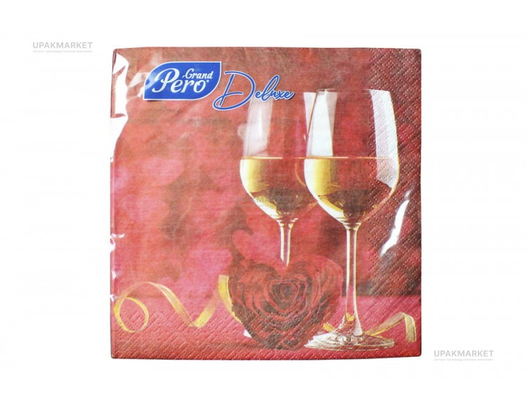 Салфетки 33х33 3-х слойные "Романтический вечер" 20 листов, GrandPero Deluxe — UPAKMARKET