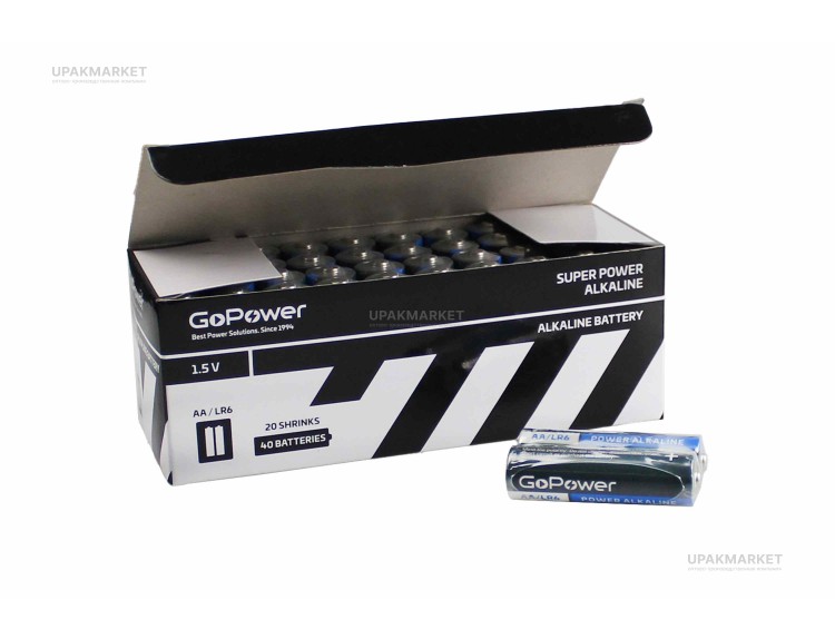Батарейка GoPower AA/LR06 пальчиковые Alkaline 2S — UPAKMARKET