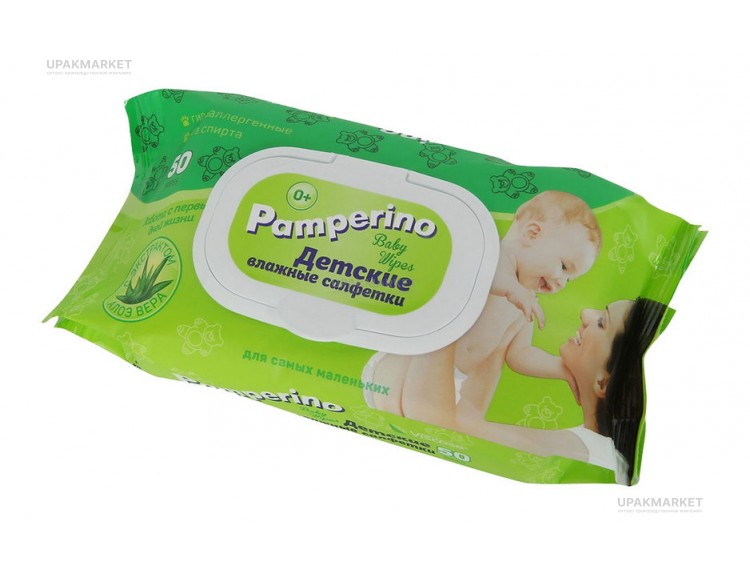 Влажные салфетки 80шт с клапаном детские Авангард Pamperino — UPAKMARKET
