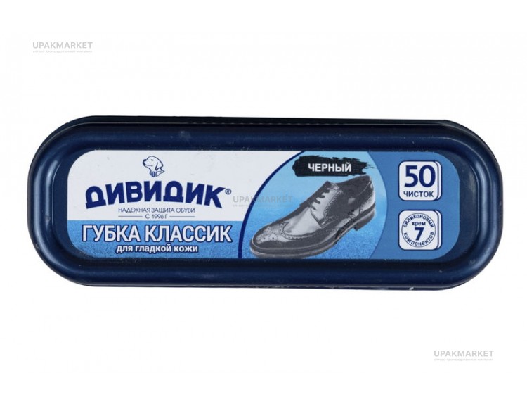 Губка для гладкой обуви черный ДИВИДИК /4уп х 10шт/ — UPAKMARKET