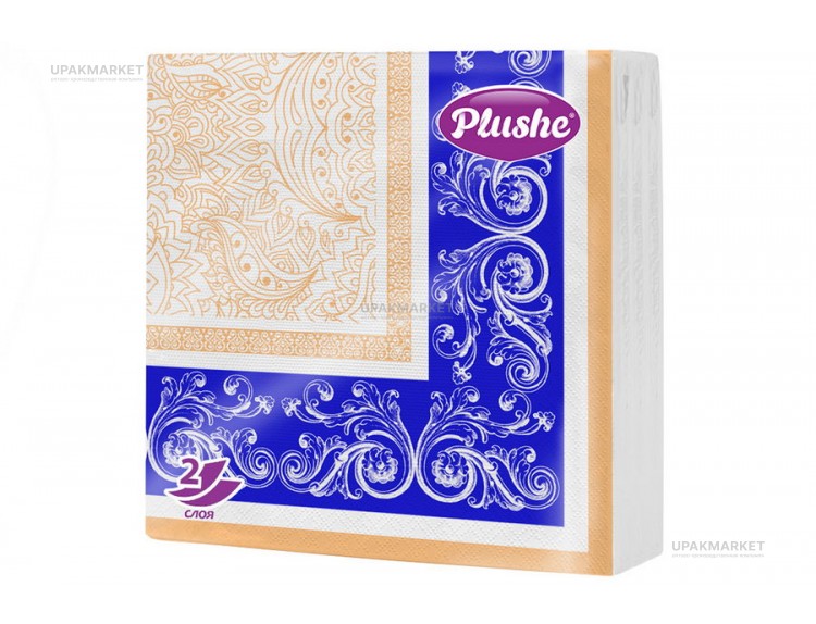Салфетки 33х33 2-х слойные"Синий" 20 листов, PLUSHE Premium Decor — UPAKMARKET