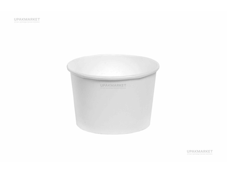 Картонная белая супница Round Bowl 300 ДНО д100(79)х65мм Вместимость 330мл OSQ (OCQ, OCIQ, ОСК, ОЭСКЬЮ, ОСИКЬЮ) — UPAKMARKET