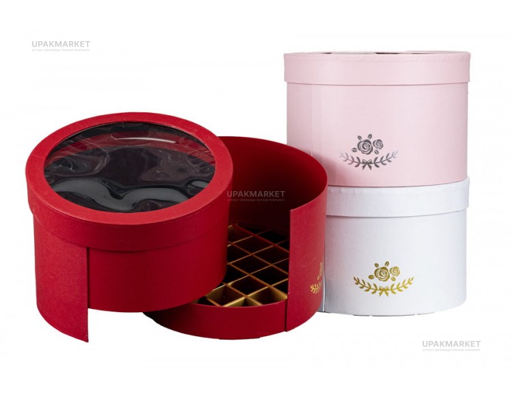 Подарочная коробка "Цветы, конфеты, шоколад" 230х155мм D56 — UPAKMARKET