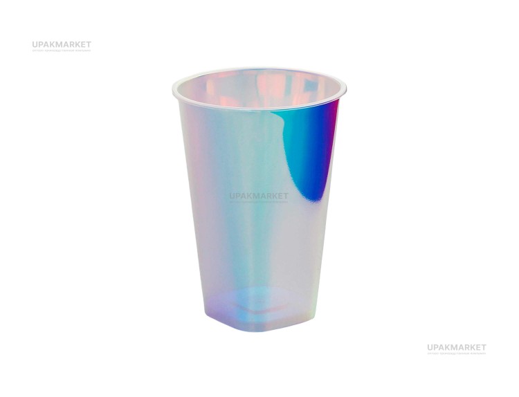 Стакан 375мл Bubble Cup с квадратным дном перламутр 6шт. (72шт/кор) Миксы — UPAKMARKET