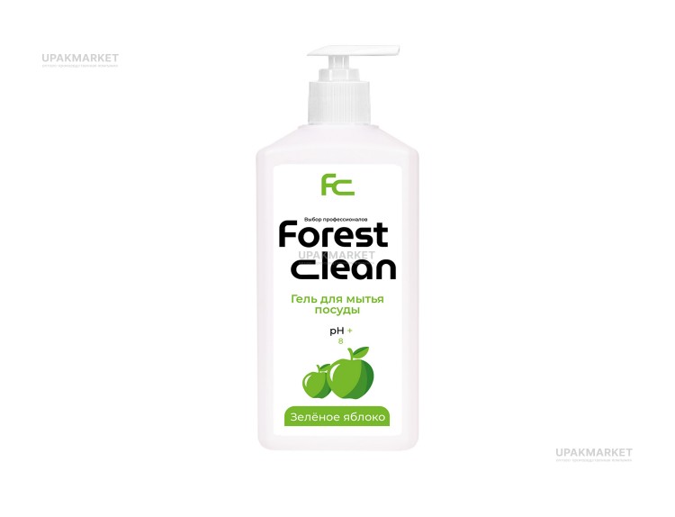 Гель для мытья посуды "Зеленое яблоко" 1л Forest Clean ЧЗ — UPAKMARKET