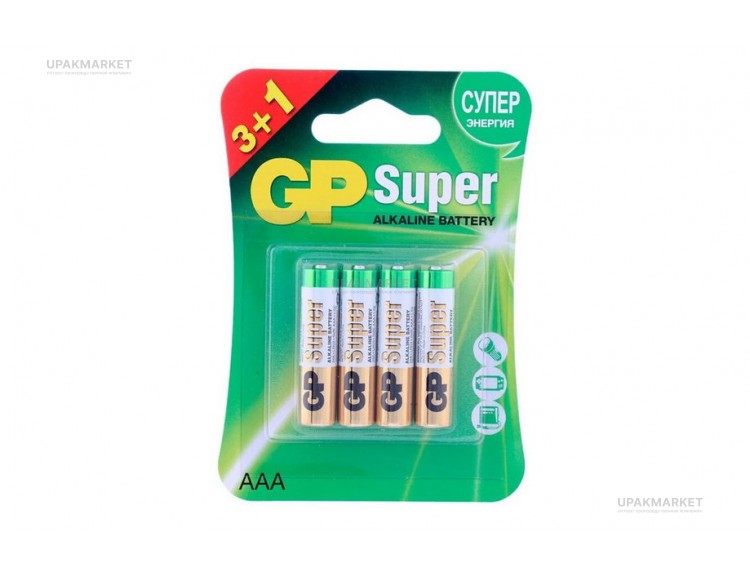 Батарейка AAA/LR3 пальчиковая Super Alkaline BL3 1 GP — UPAKMARKET