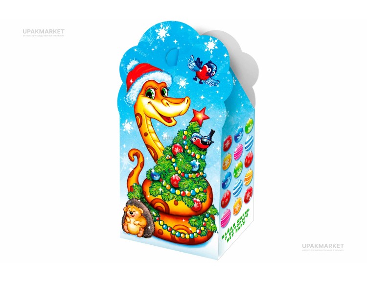 Подарочная упаковка 350г НГ МИНИ-ПИТОША Символ Змея  игра Найди шарик — UPAKMARKET